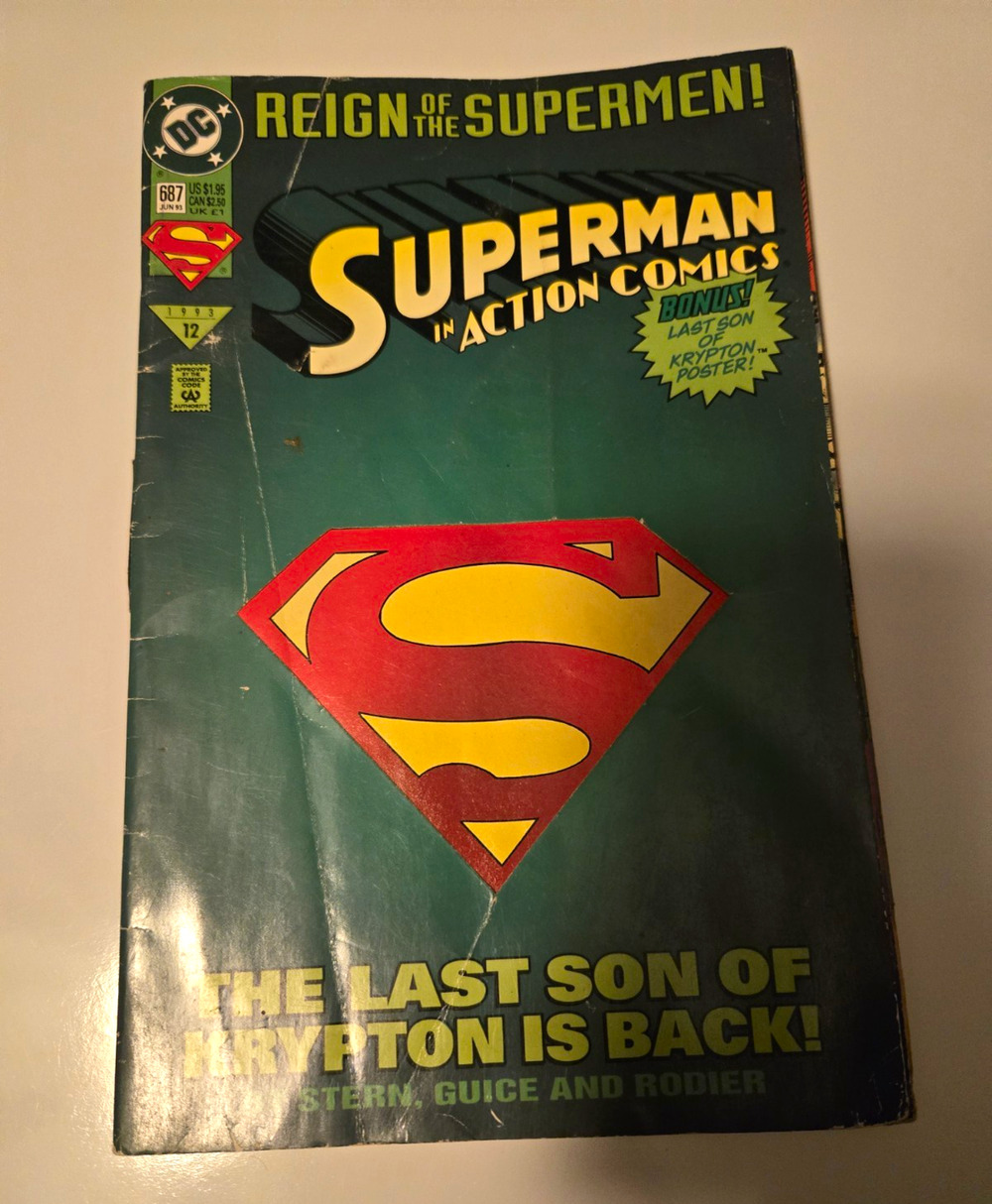 Action Comics #687 Superman 1993 Born Again Reign of the Supermen DC Comic